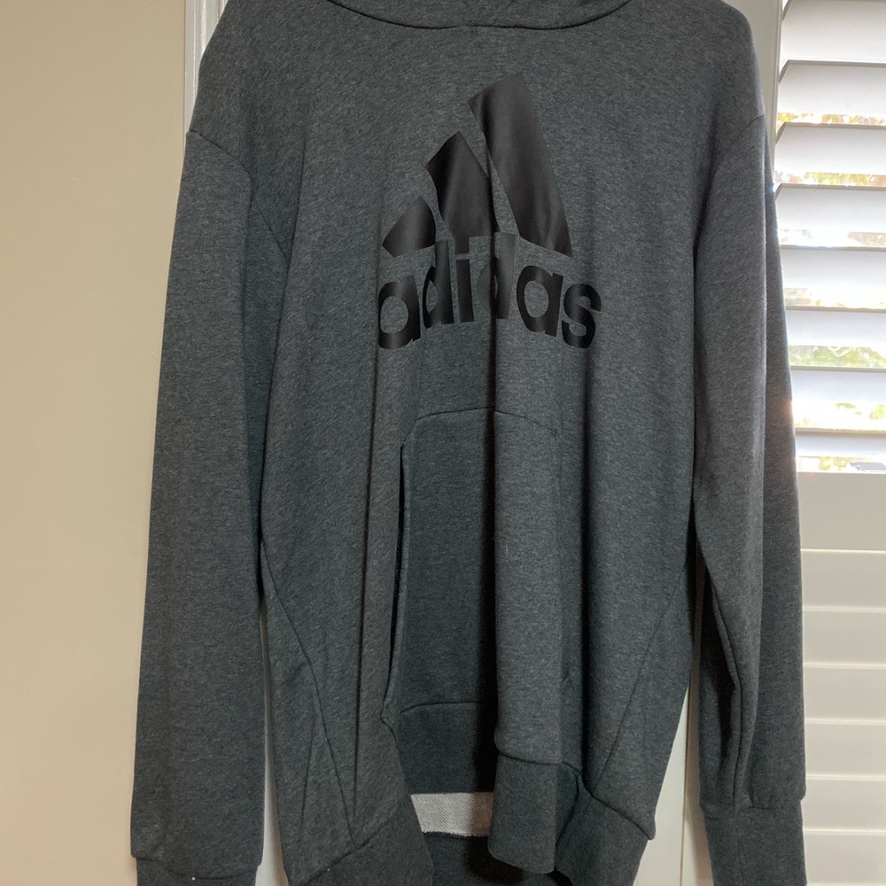 Dark grey pull over adidas hoodie